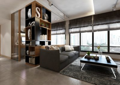 Hire HDB Renovation Contractors - Study and Living Room