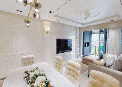Condo Interior Design minimalistic style - Living Dining Area