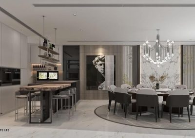 Landed property interior design singapore - Living and Dining Area